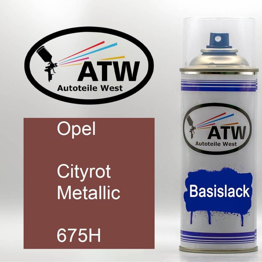 Opel, Cityrot Metallic, 675H: 400ml Sprühdose, von ATW Autoteile West.